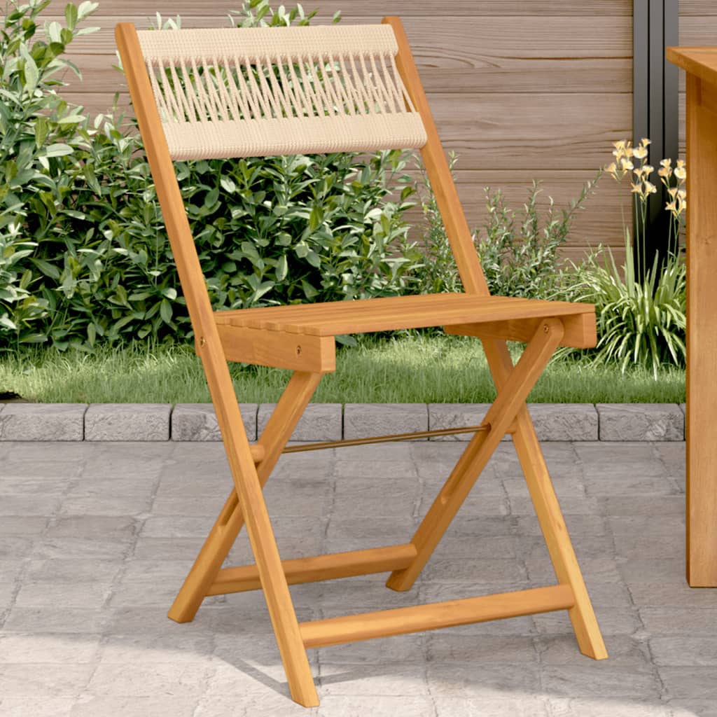 Tuinstoelen 6 st inklapbaar massief acaciahout beige