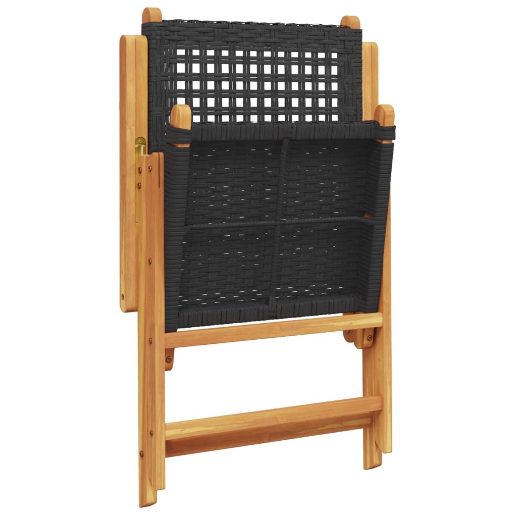 Tuinstoelen 6 st verstelbaar poly rattan en massief hout