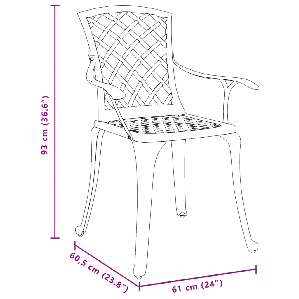 Tuinstoelen 4 st gietaluminium