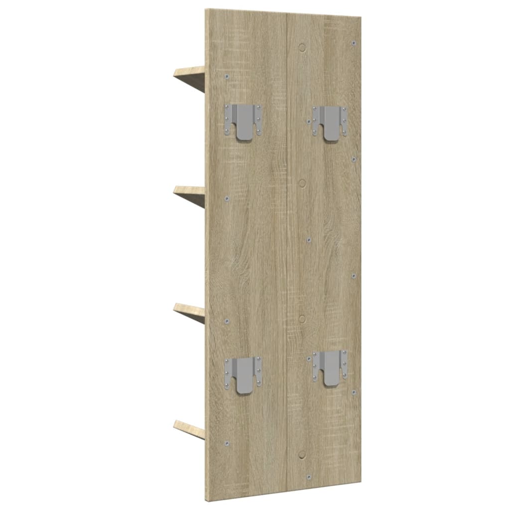 Wandschap 4-laags 33x16x90 cm gerookt eikenkleurig