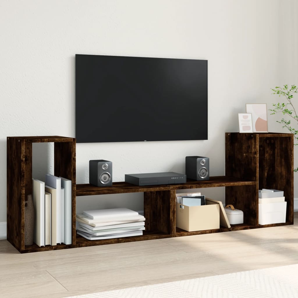 Tv-meubelen 2 st 100x30x50 cm bewerkt hout grijs sonoma eiken