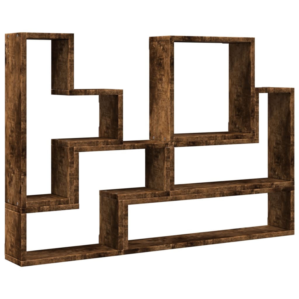 Wandschap 96x12x64 cm bewerkt hout eikenkleurig