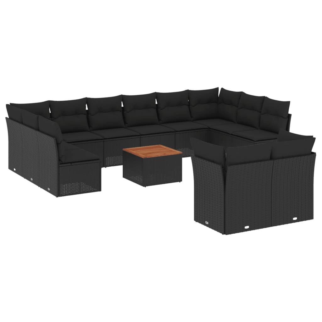 13-delige Loungeset met kussens poly rattan