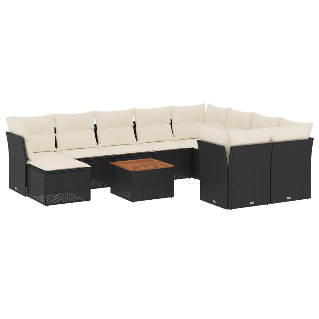 11-delige Loungeset met kussens poly rattan