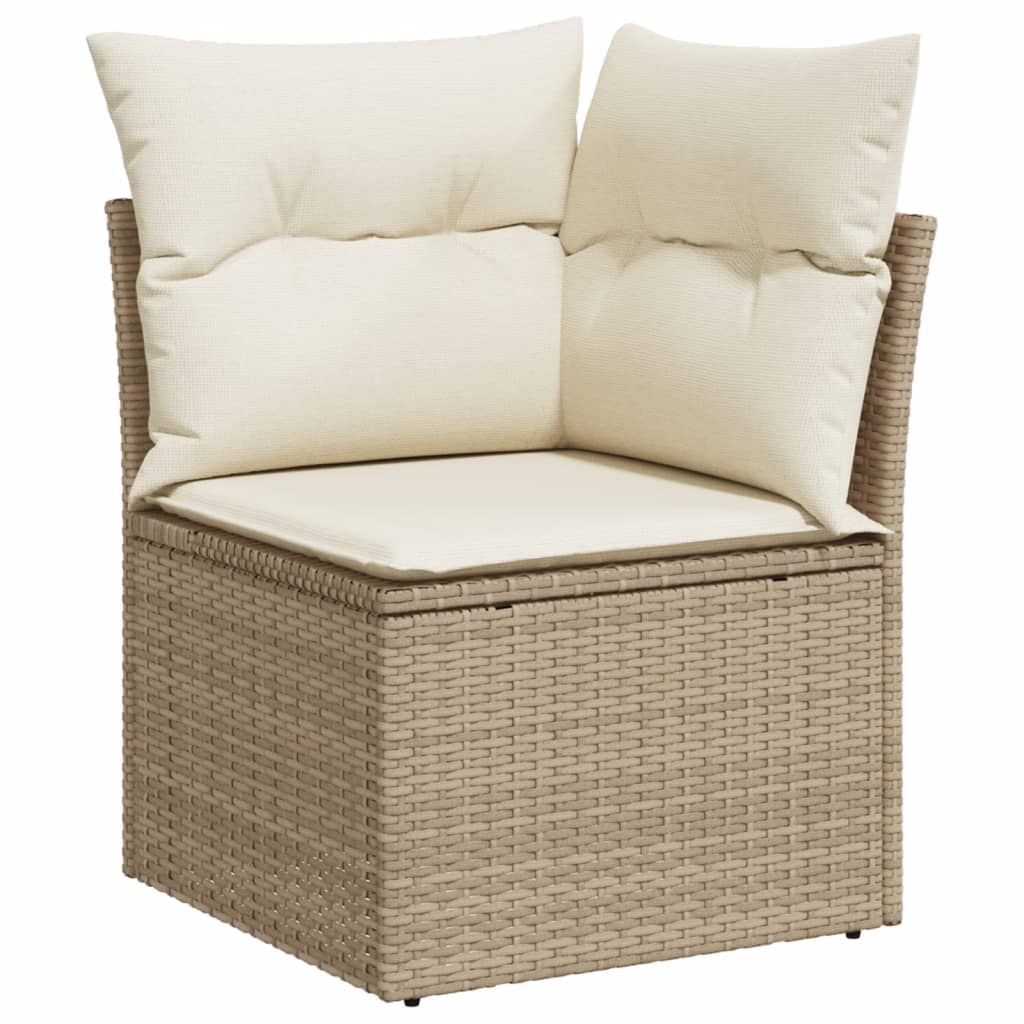 13-delige Loungeset met kussens poly rattan zwart