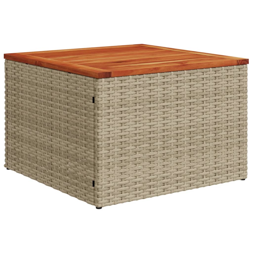 10-delige Loungeset met kussens poly rattan grijs