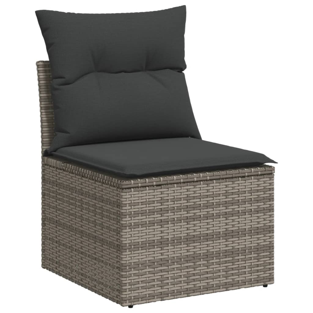 12-delige Loungeset met kussens poly rattan zwart