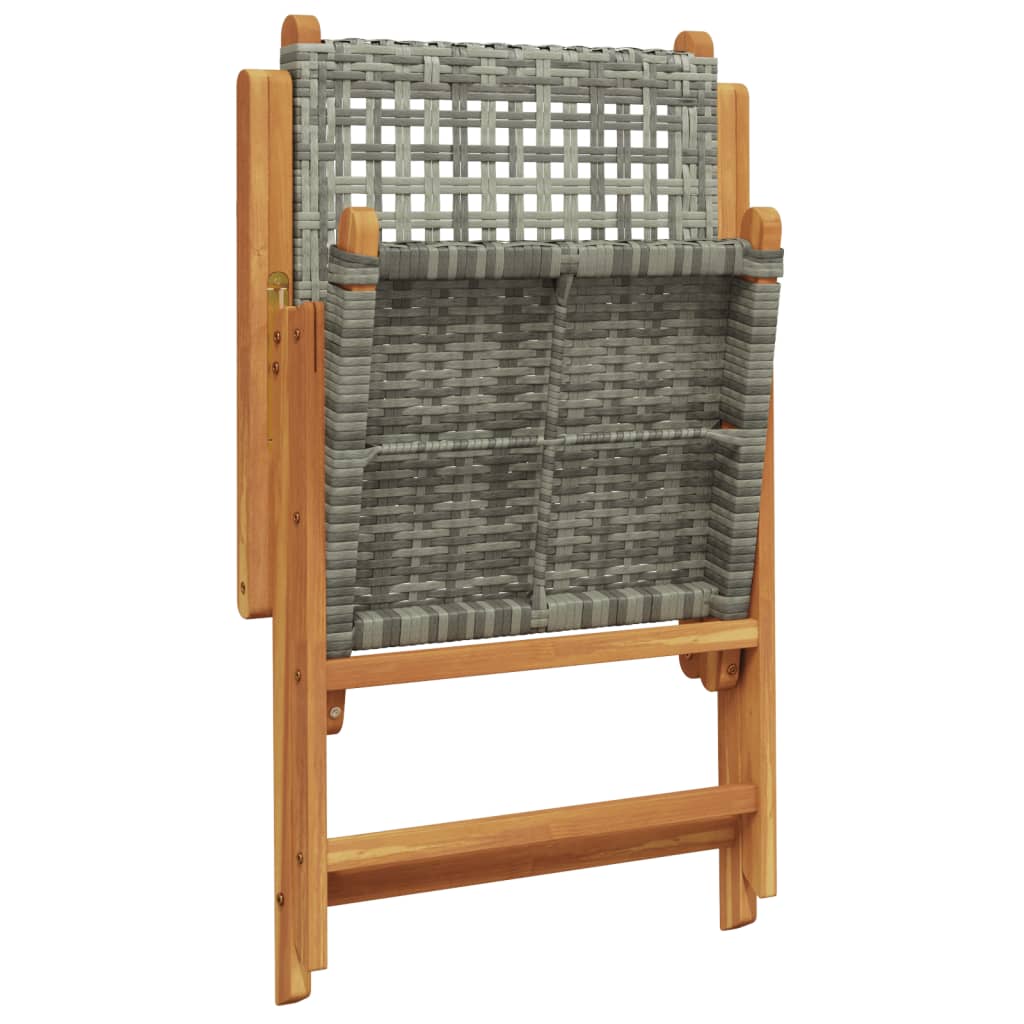 Tuinstoelen 6 st verstelbaar poly rattan en massief hout