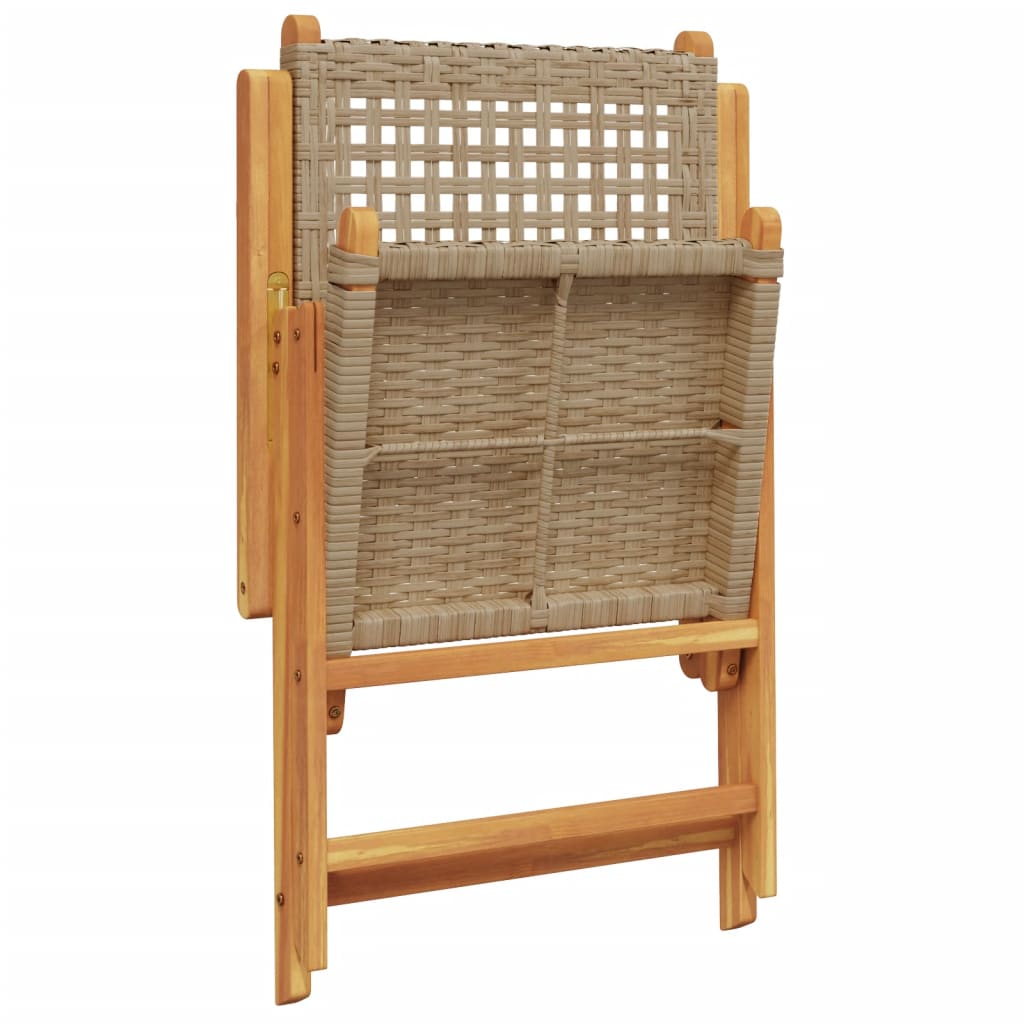 Tuinstoelen 6 st verstelbaar poly rattan en massief hout