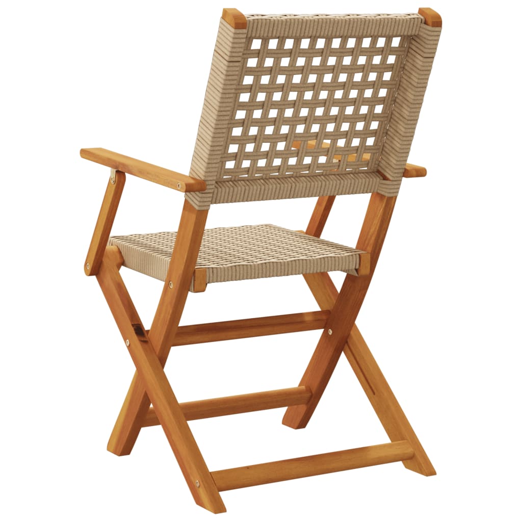 Tuinstoelen 2 st massief acaciahout en poly rattan