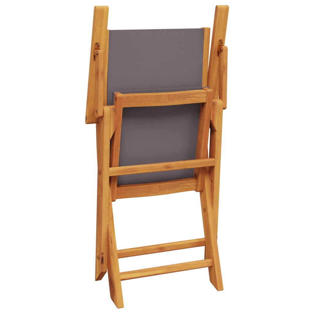 Tuinstoelen 6 st inklapbaar stof massief hout