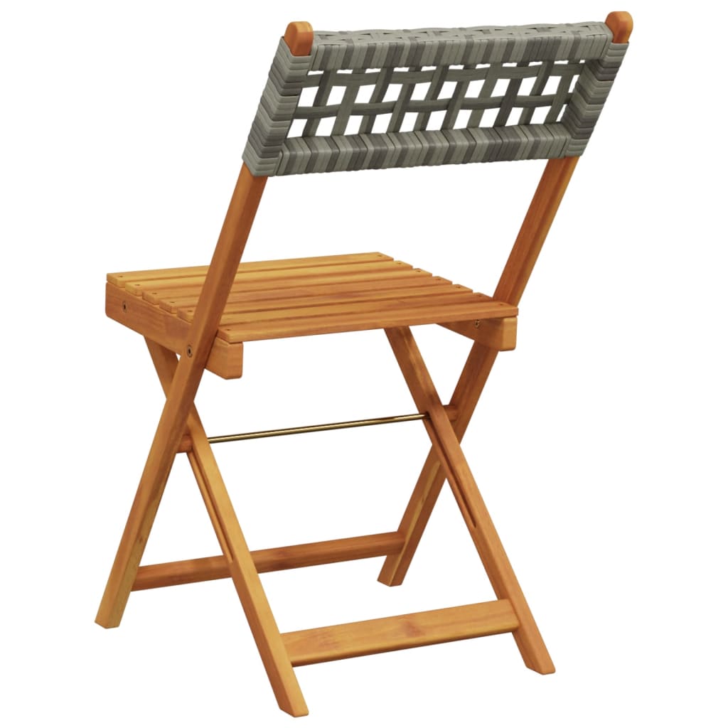 Tuinstoelen 4 st inklapbaar poly rattan en massief hout