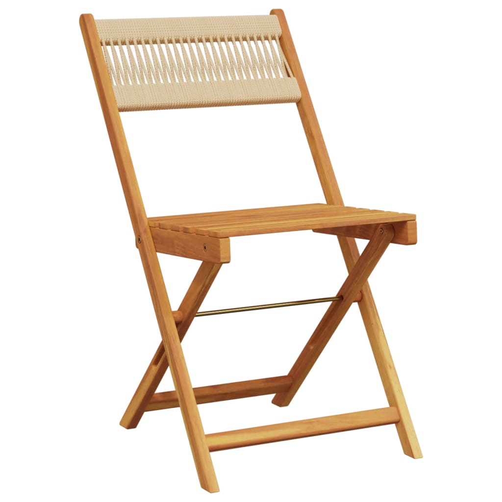 Tuinstoelen 6 st inklapbaar massief acaciahout beige