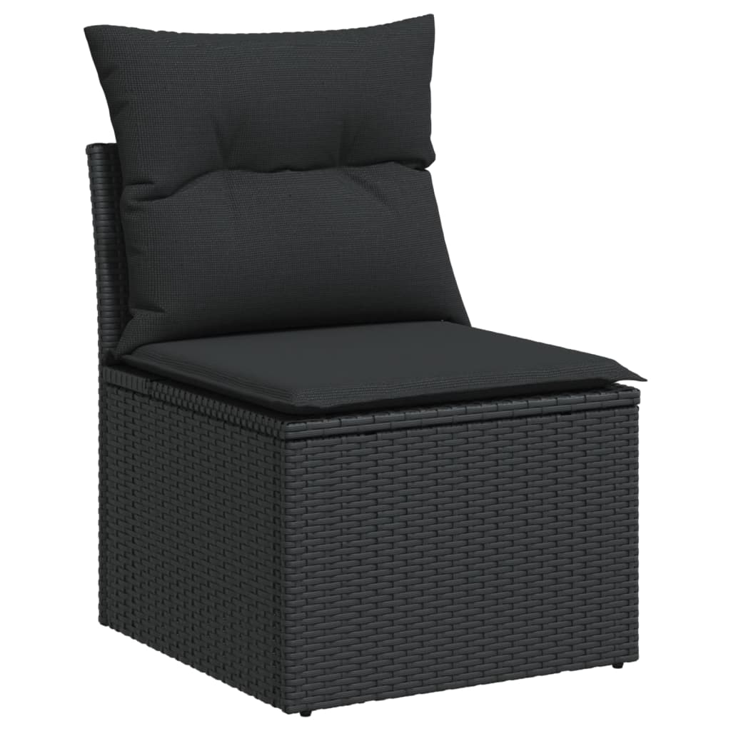 10-delige Loungeset met kussens poly rattan beige