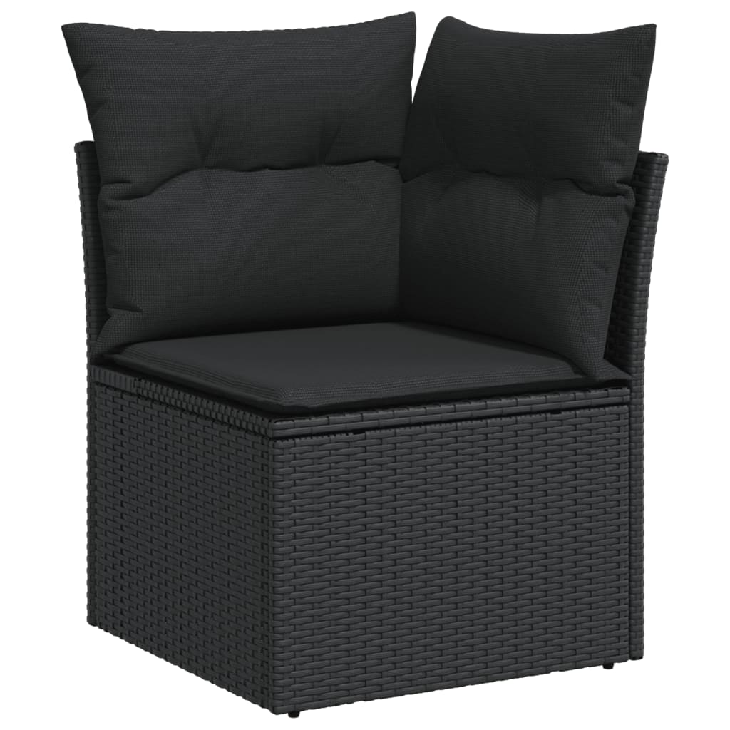 10-delige Loungeset met kussens poly rattan beige