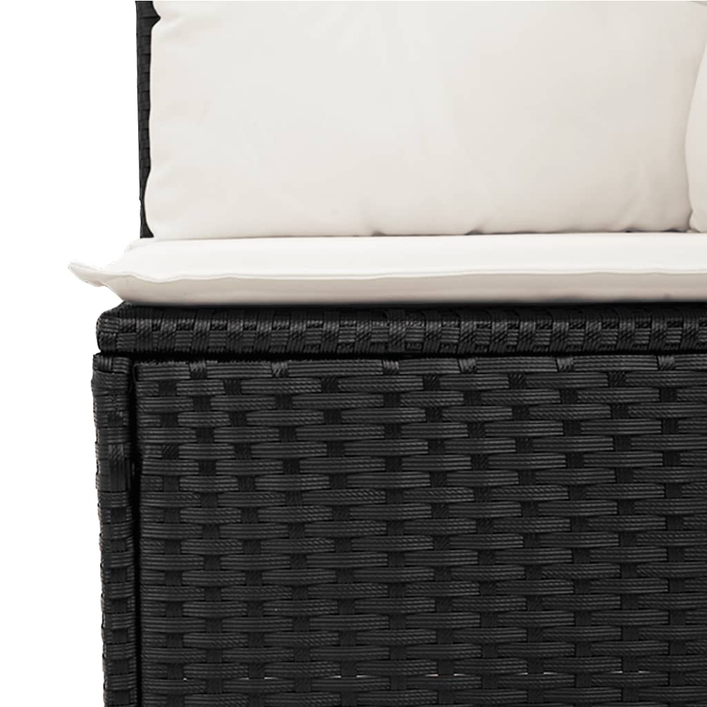 10-delige Loungeset met kussens poly rattan beige