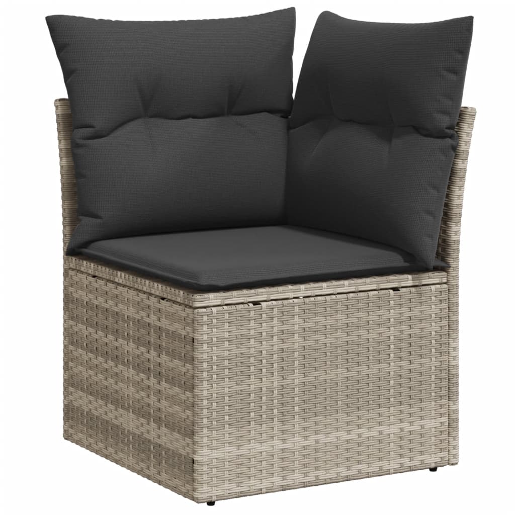 10-delige Loungeset met kussens poly rattan beige