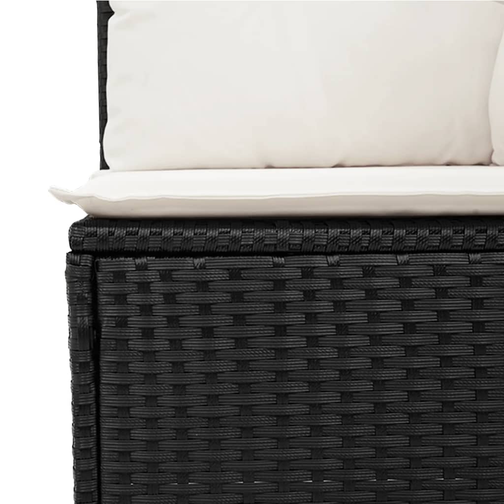 10-delige Loungeset met kussens poly rattan grijs