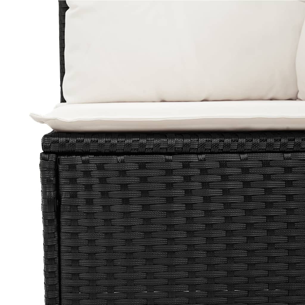 11-delige Loungeset met kussens poly rattan lichtgrijs