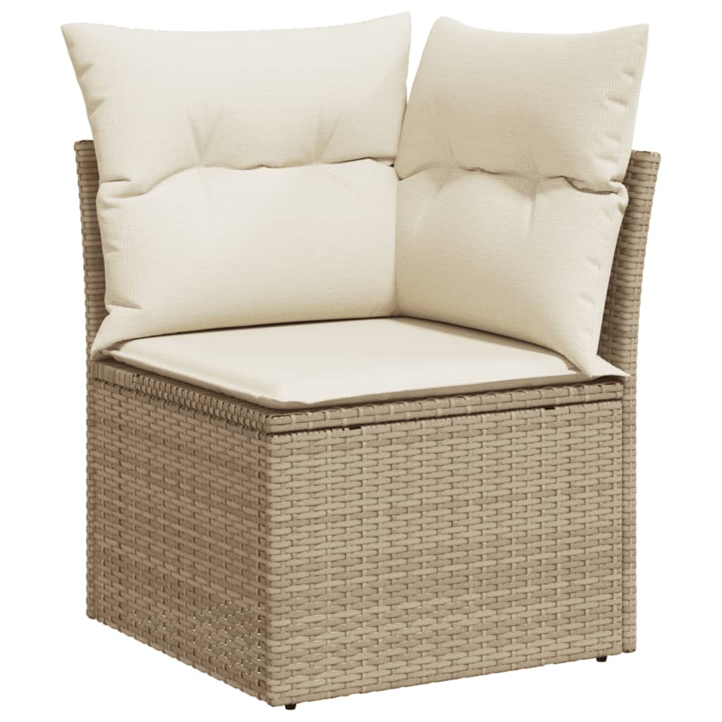 11-delige Loungeset met kussens poly rattan lichtgrijs