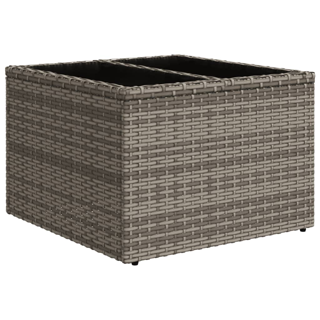 11-delige Loungeset met kussens poly rattan lichtgrijs