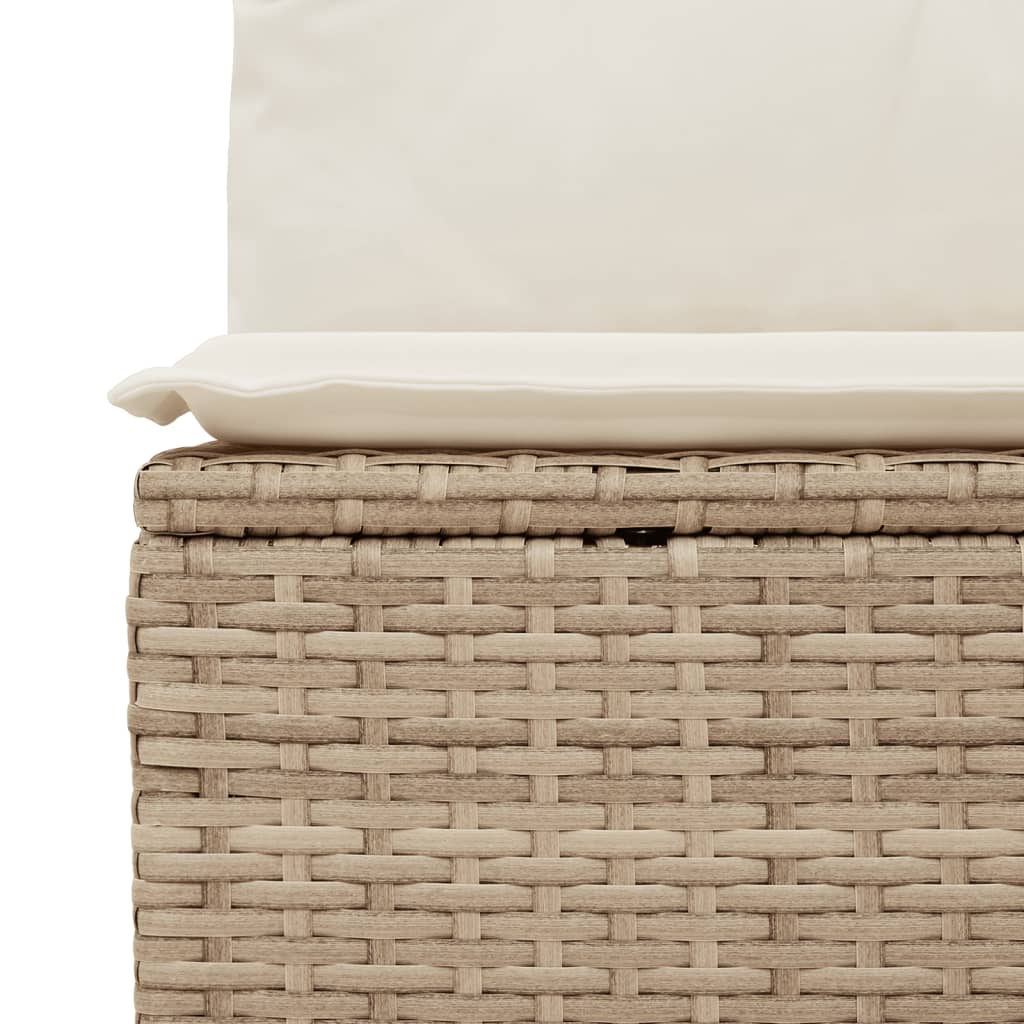 11-delige Loungeset met kussens poly rattan zwart