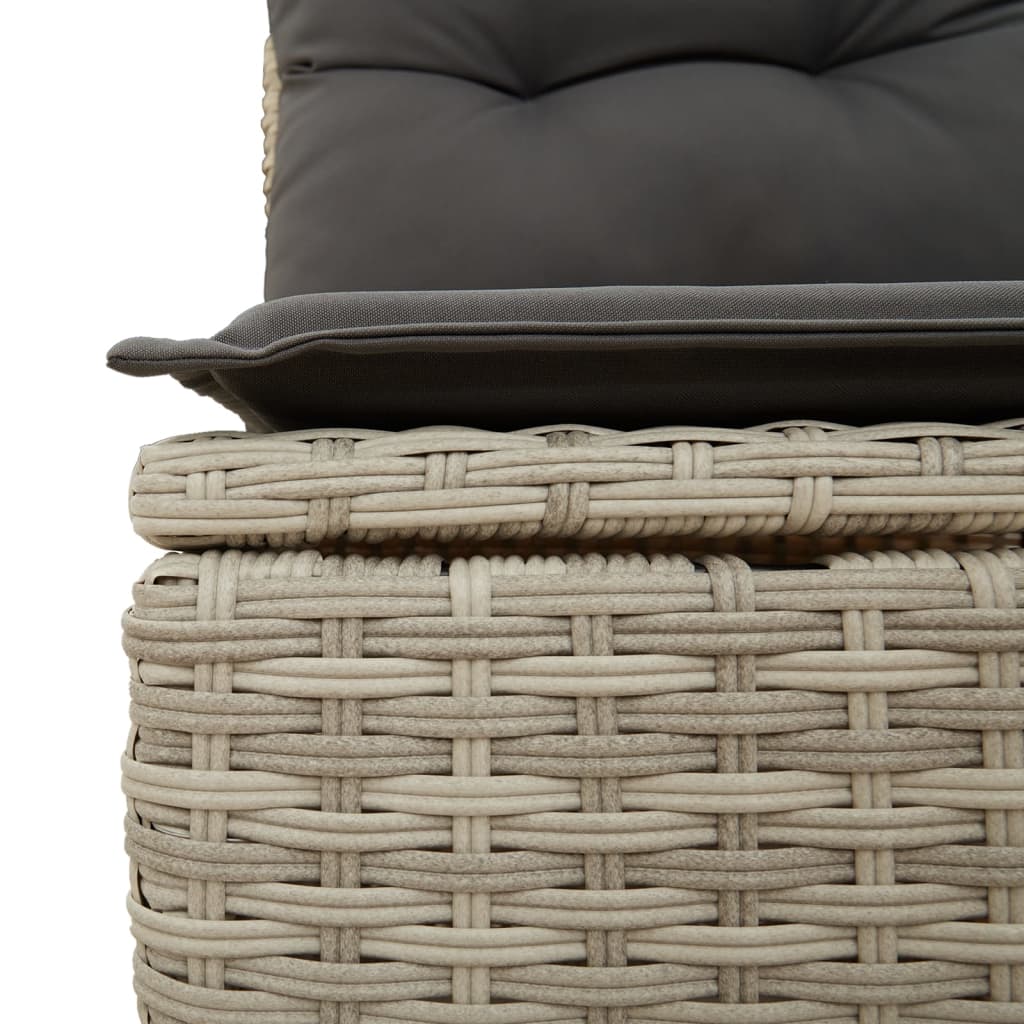 10-delige Loungeset met kussens poly rattan zwart