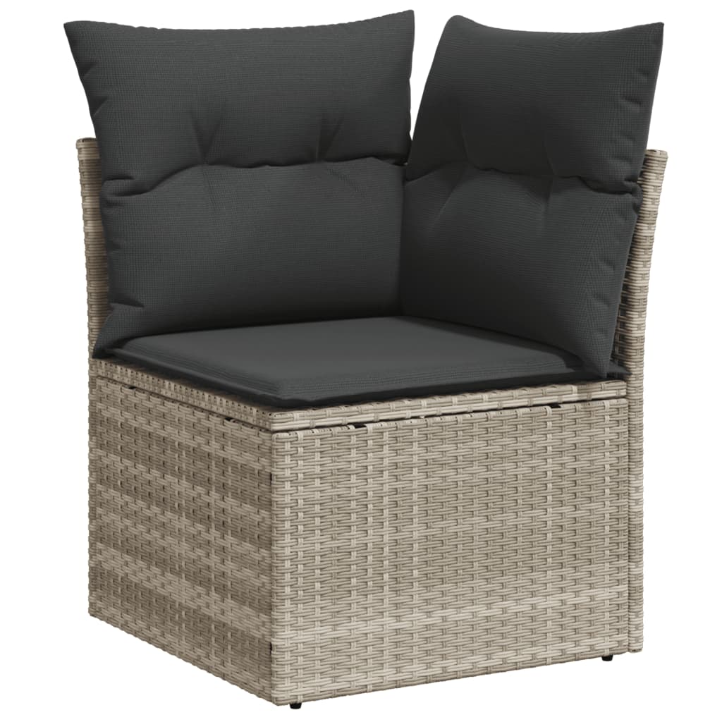 11-delige Loungeset met kussens poly rattan zwart