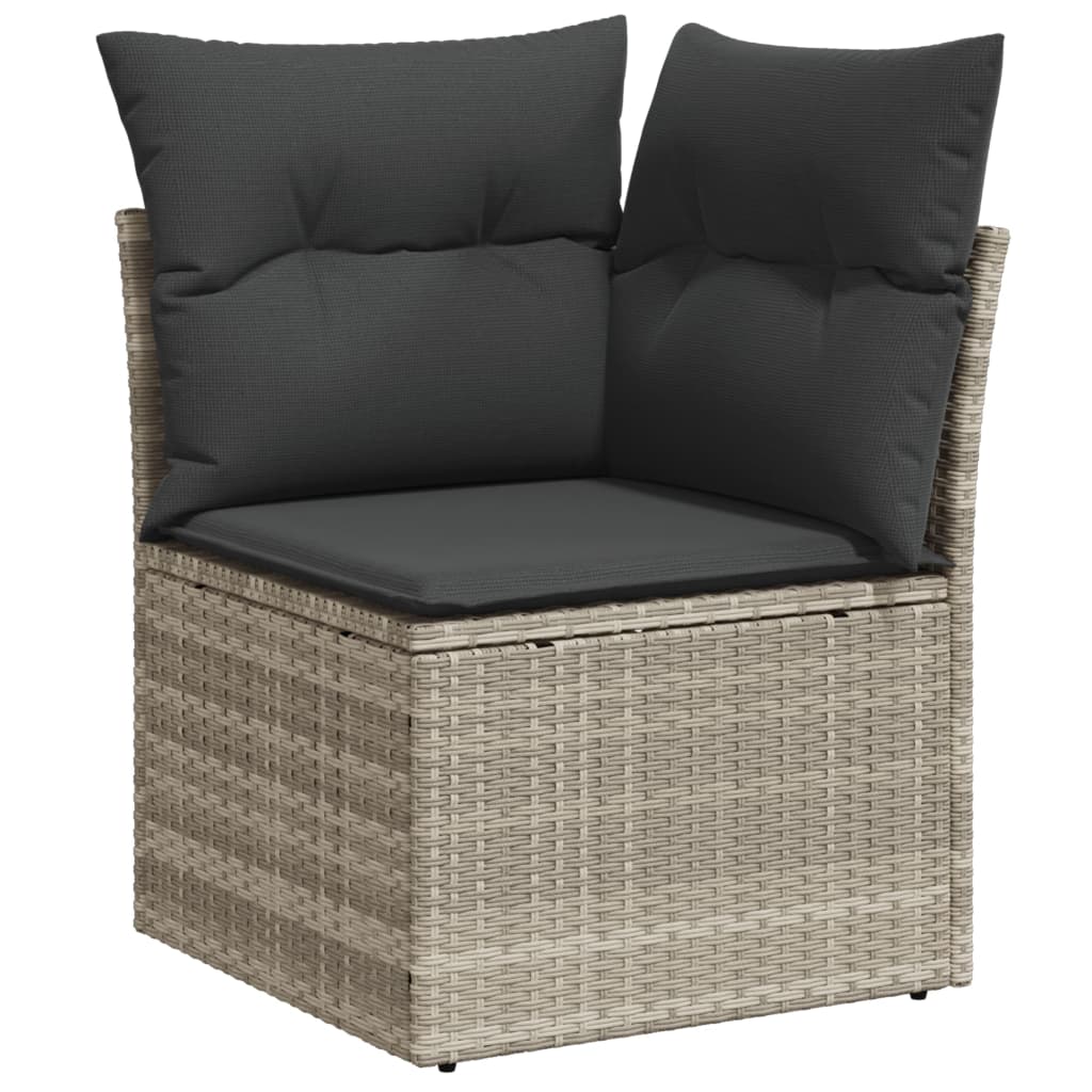 11-delige Loungeset met kussens poly rattan bruin