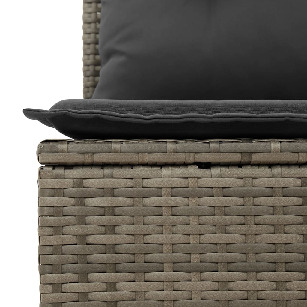 10-delige Loungeset met kussens poly rattan zwart