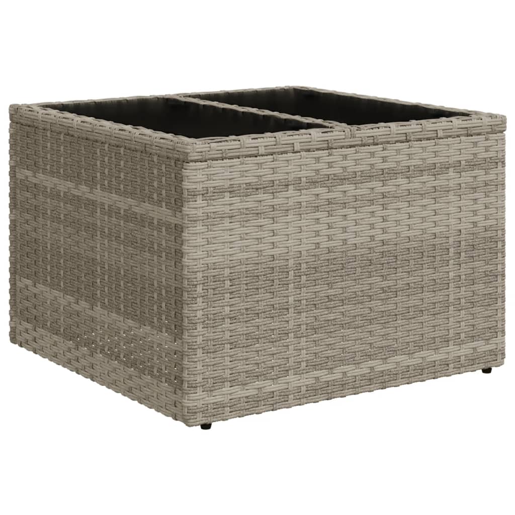 10-delige Loungeset met kussens poly rattan zwart