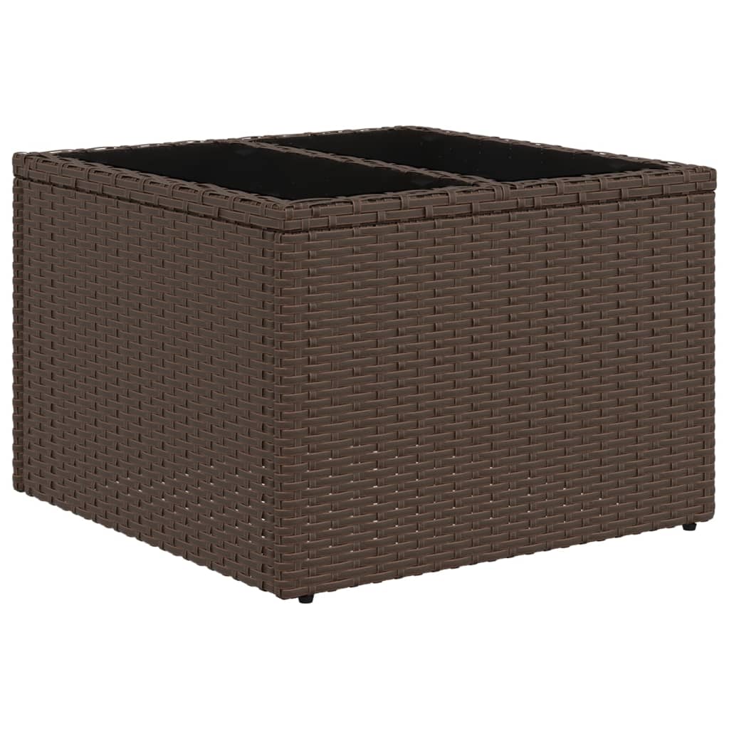 10-delige Loungeset met kussens poly rattan zwart