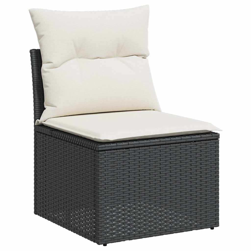 10-delige Loungeset met kussens poly rattan beige