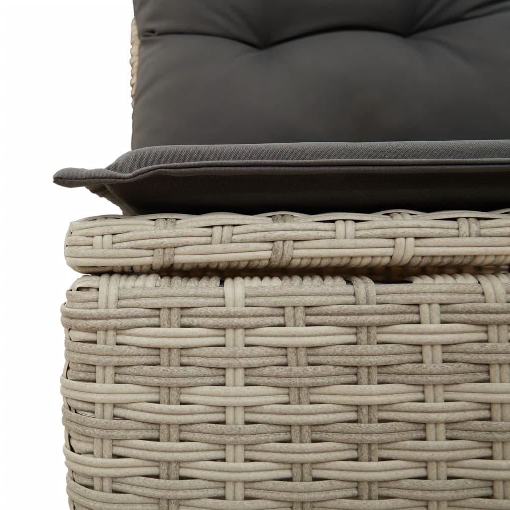 10-delige Loungeset met kussens poly rattan beige