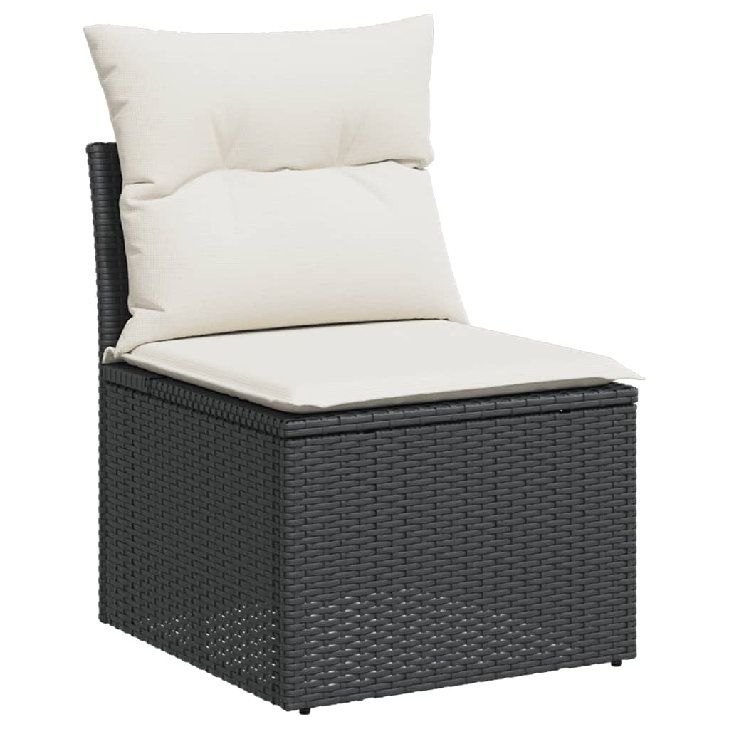 13-delige Loungeset met kussens poly rattan grijs