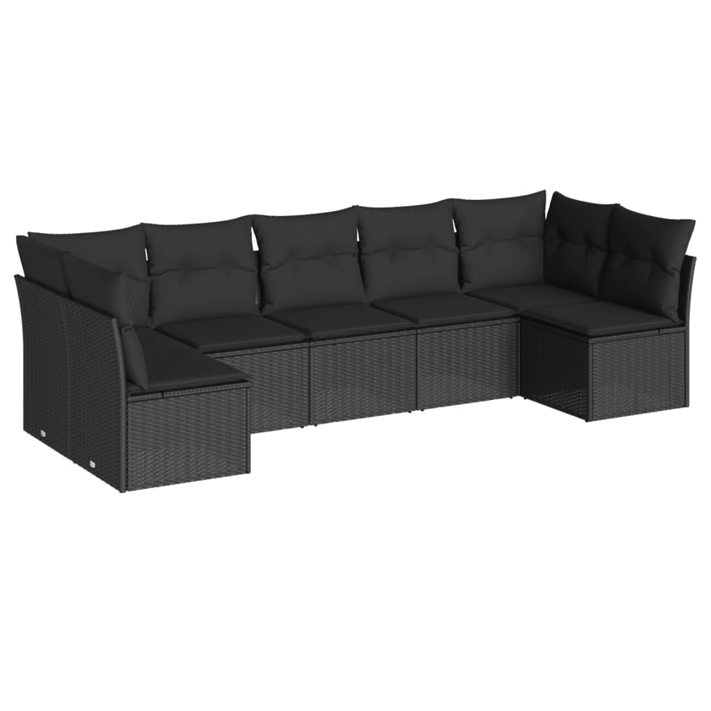 8-delige Loungeset met kussens poly rattan