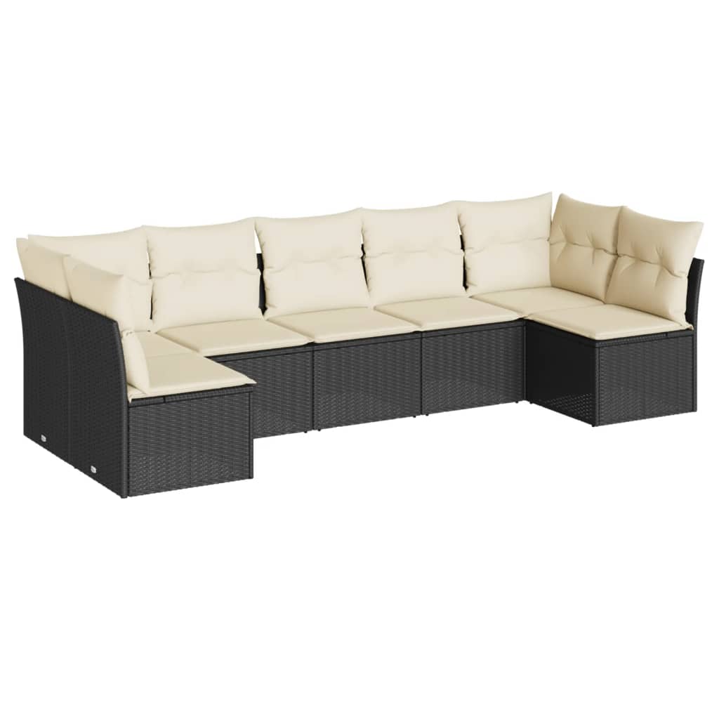 8-delige Loungeset met kussens poly rattan