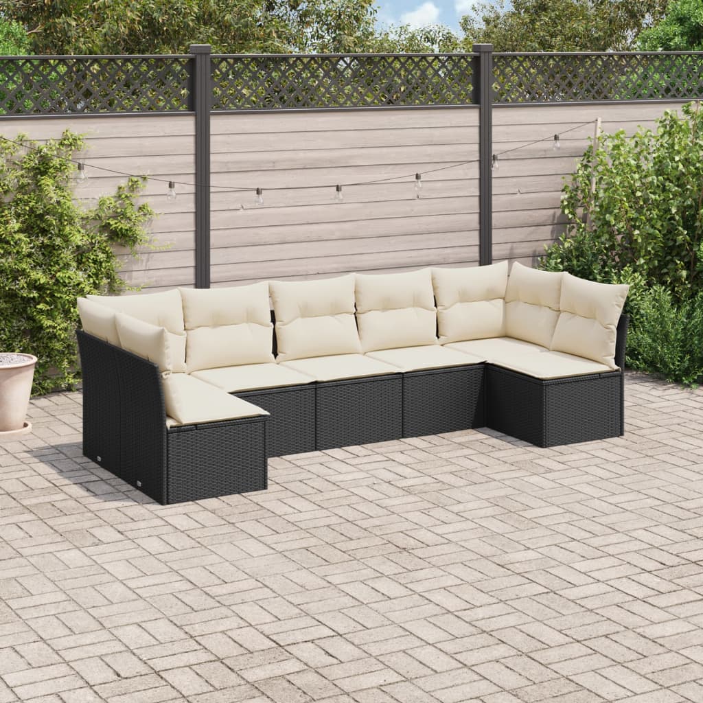 8-delige Loungeset met kussens poly rattan