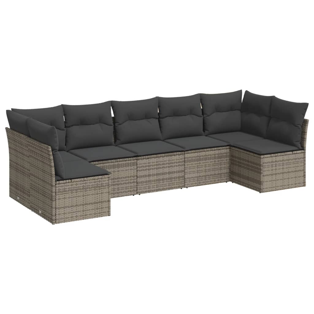 8-delige Loungeset met kussens poly rattan