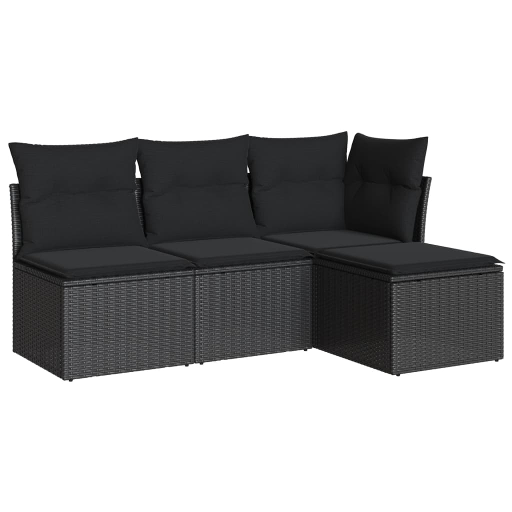 5-delige Loungeset met kussens poly rattan