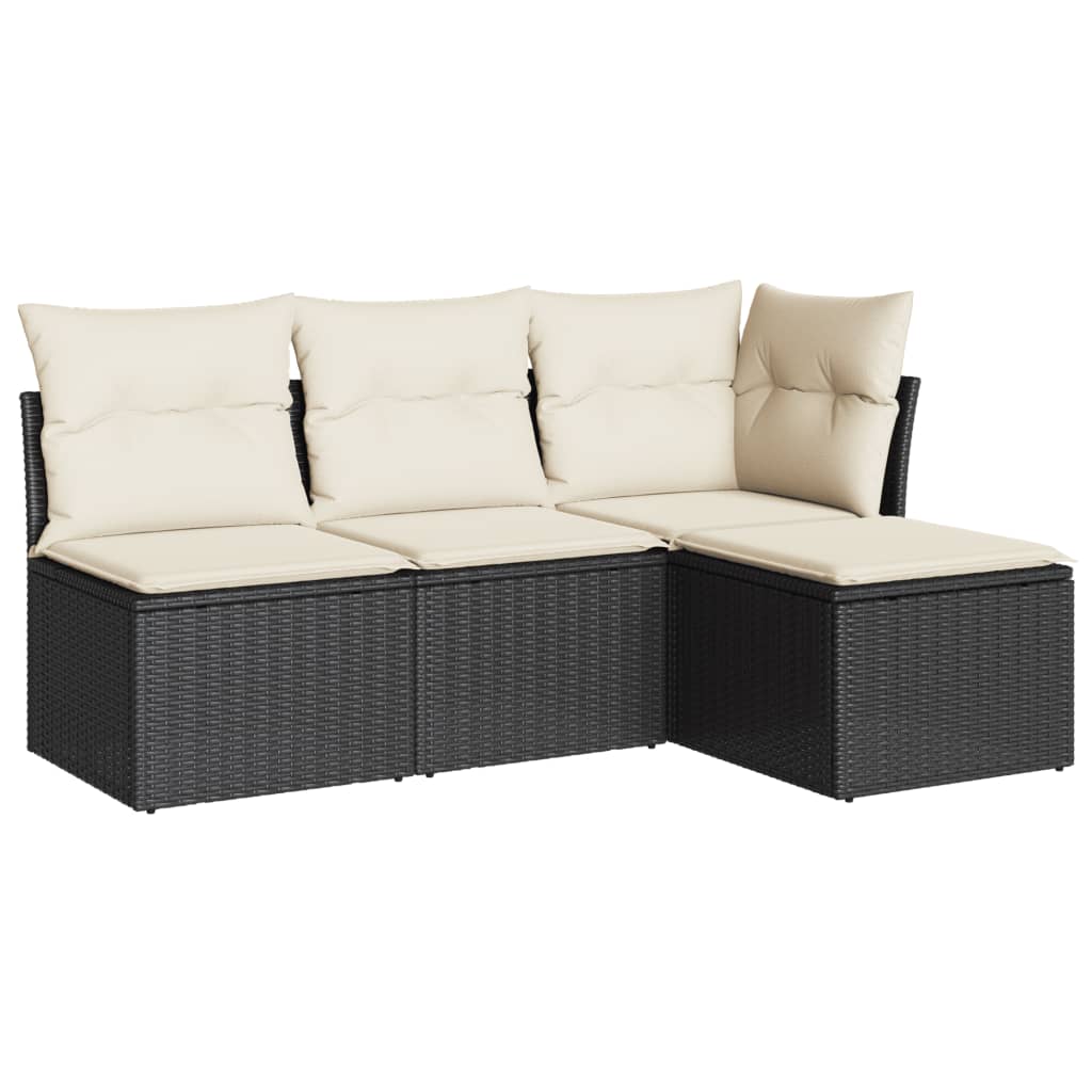 5-delige Loungeset met kussens poly rattan