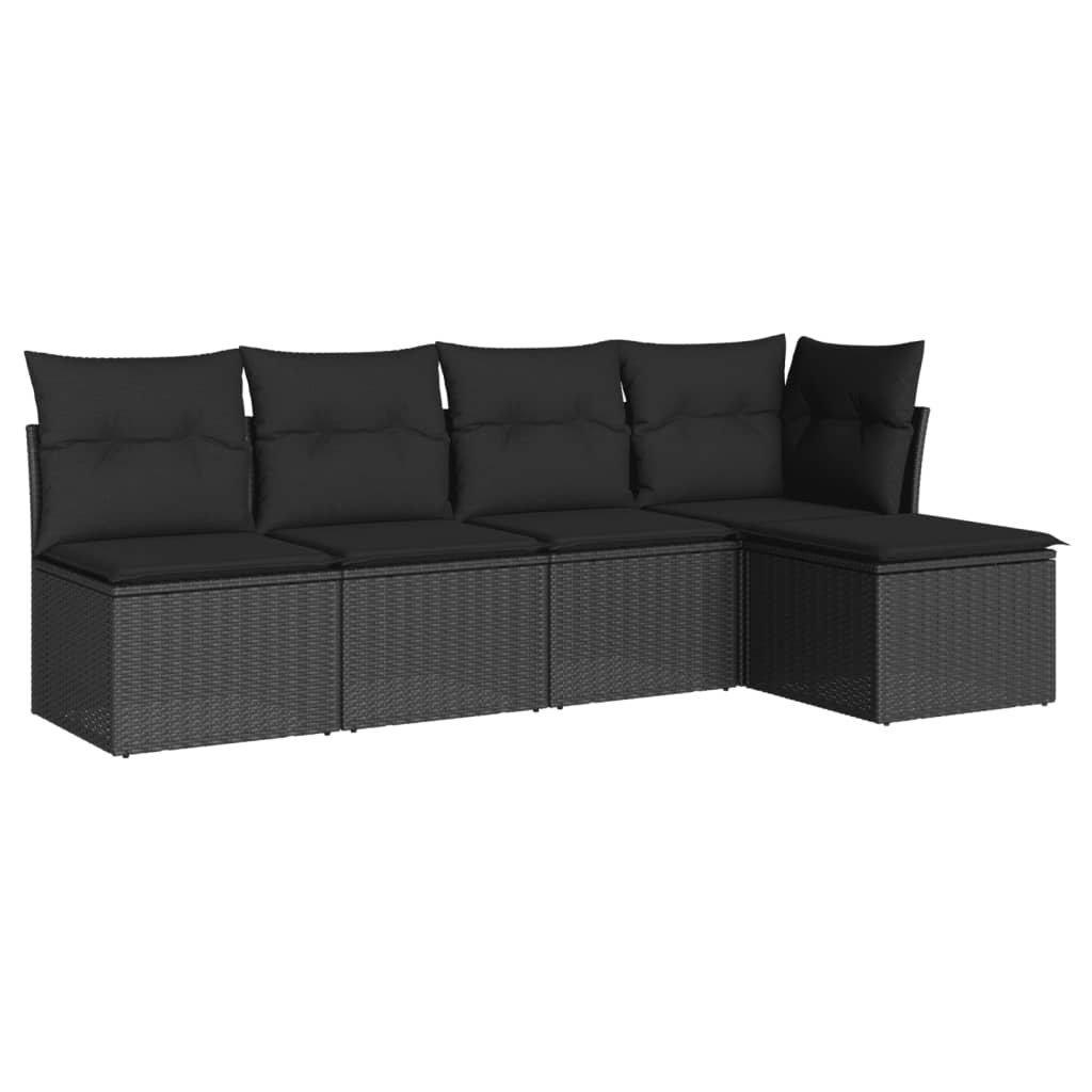 6-delige Loungeset met kussens poly rattan