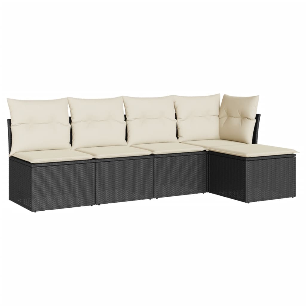 6-delige Loungeset met kussens poly rattan