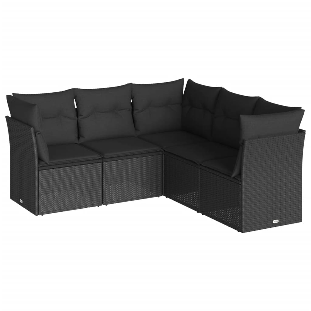 6-delige Loungeset met kussens poly rattan