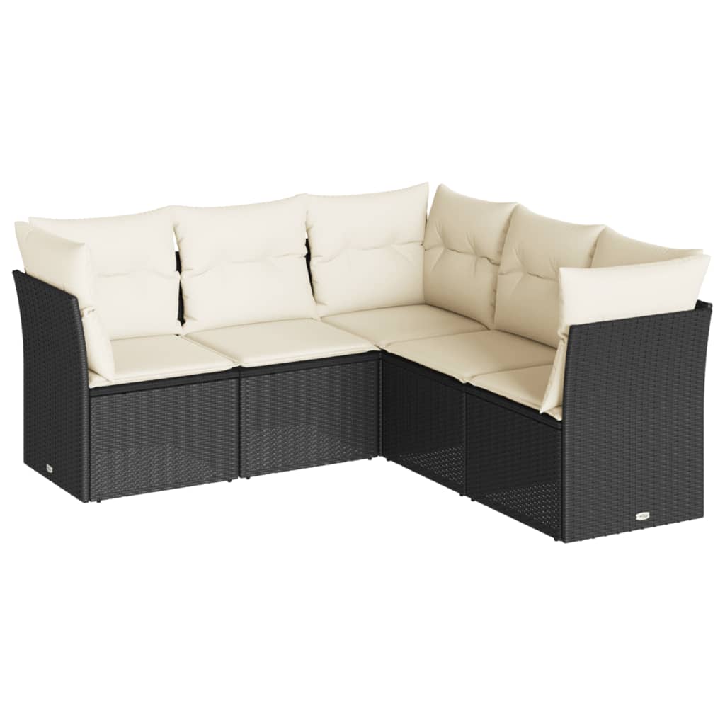 6-delige Loungeset met kussens poly rattan