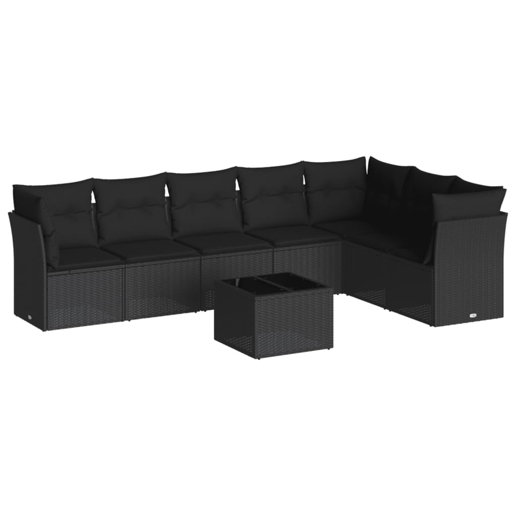 7-delige Loungeset met kussens poly rattan