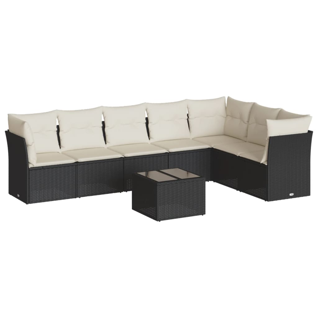 7-delige Loungeset met kussens poly rattan