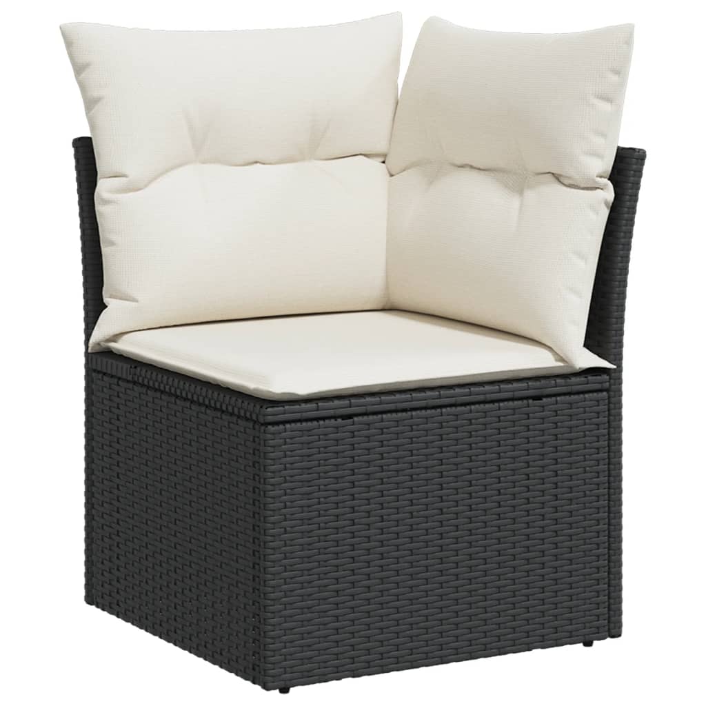 12-delige Loungeset met kussens poly rattan grijs