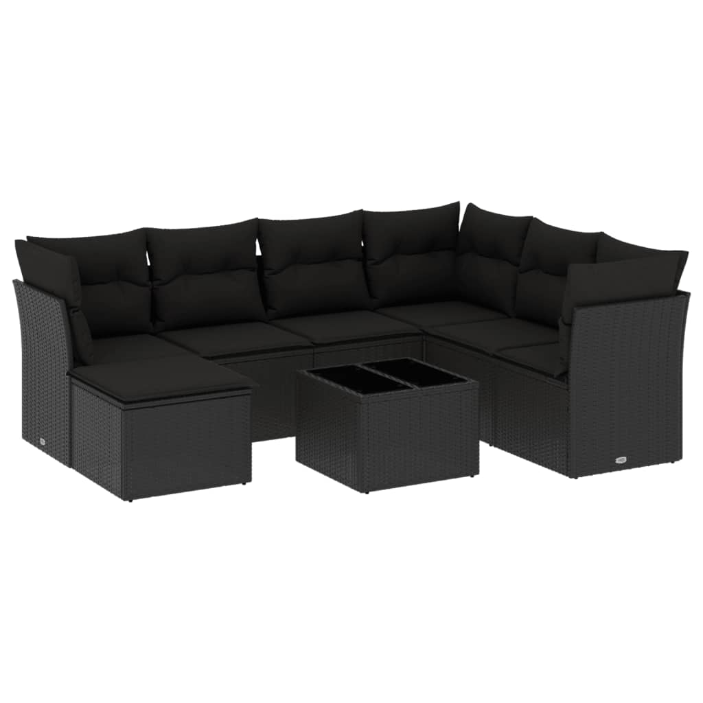 7-delige Loungeset met kussens poly rattan