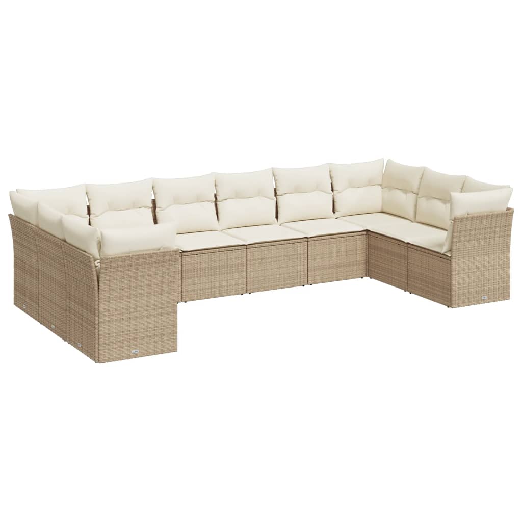 11-delige Loungeset met kussens poly rattan